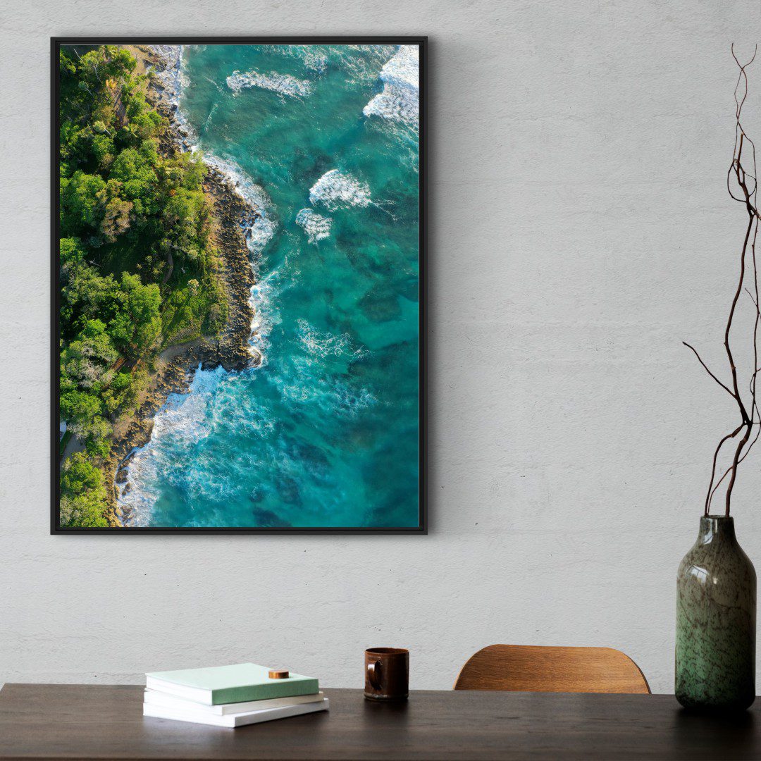 Quadro com Fotografia de Mar e Floresta