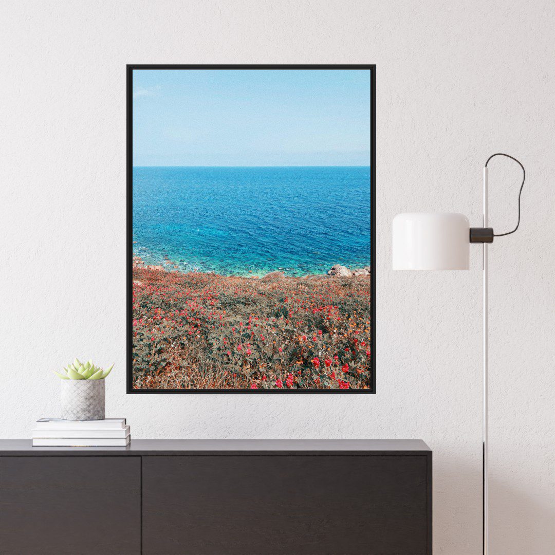 Quadro com Fotografia de Mar e Restinga