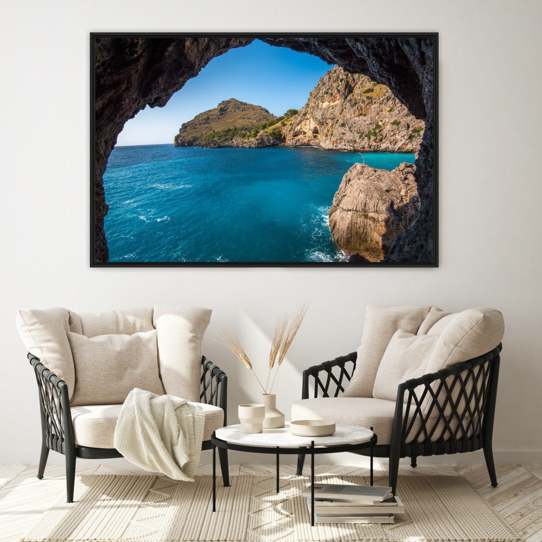 Quadro com Fotografia de Mar e Pedras