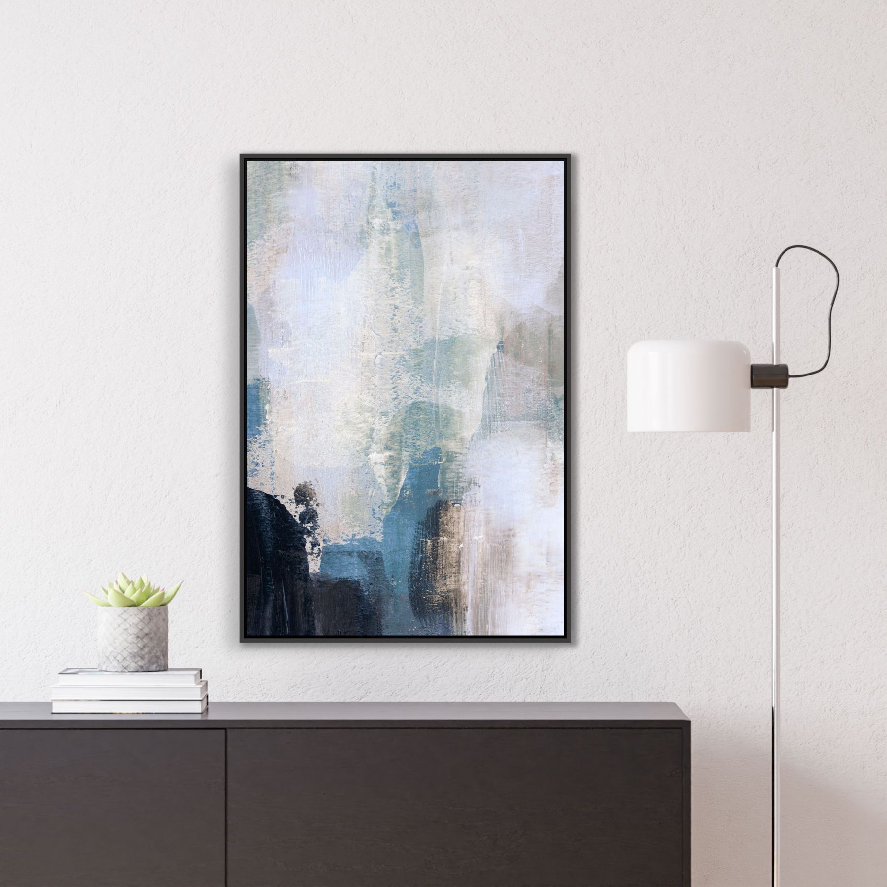 Quadro com Pintura Abstrata Tons Neutros