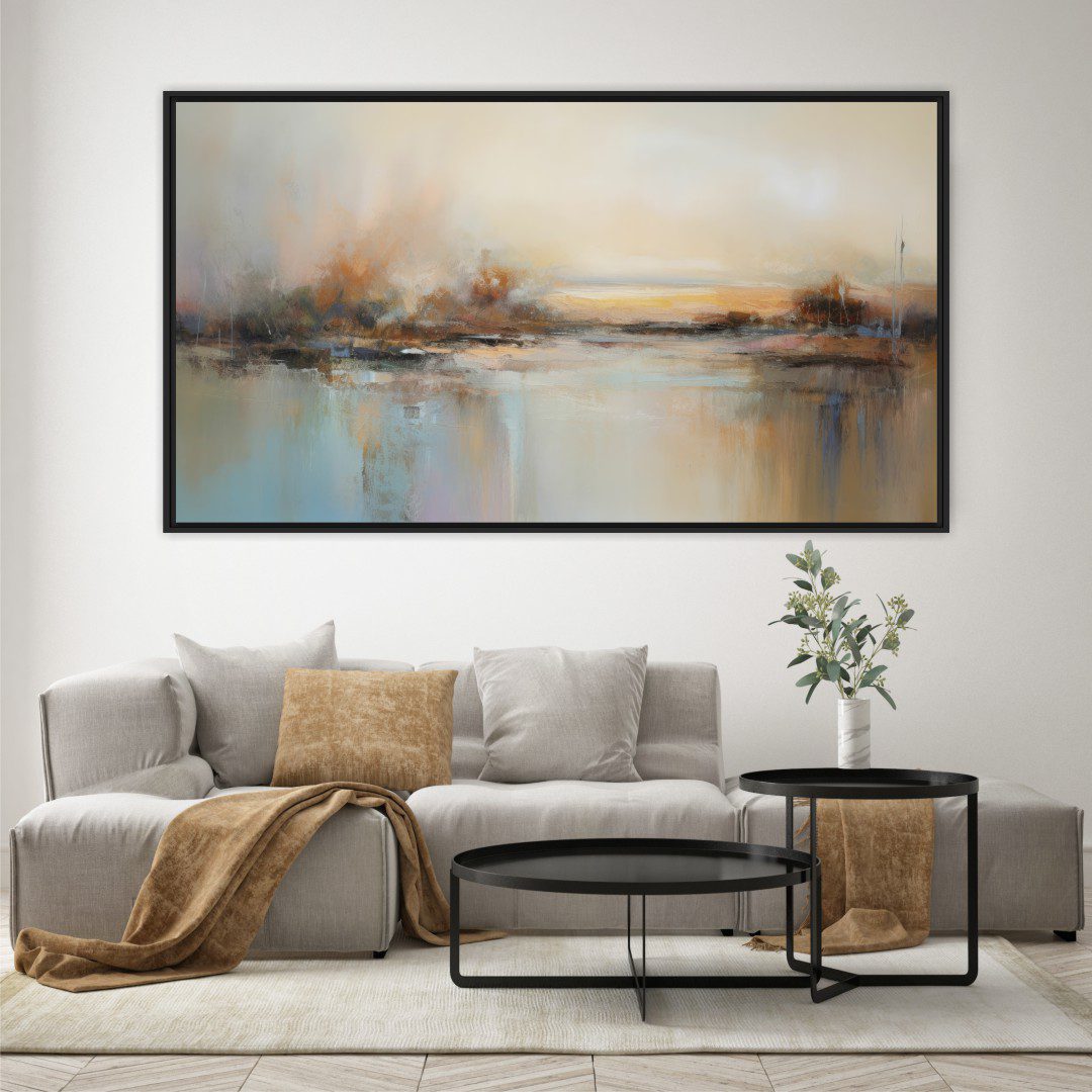 Quadro com Pintura Abstrata Tons Neutros