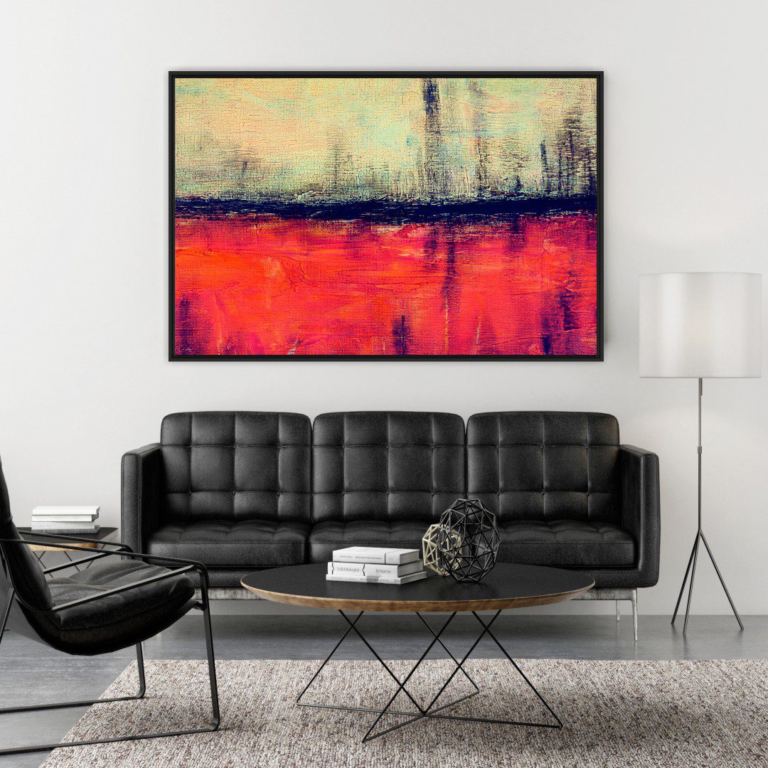 Quadro Abstrato em tons de Laranja e Furta-cor