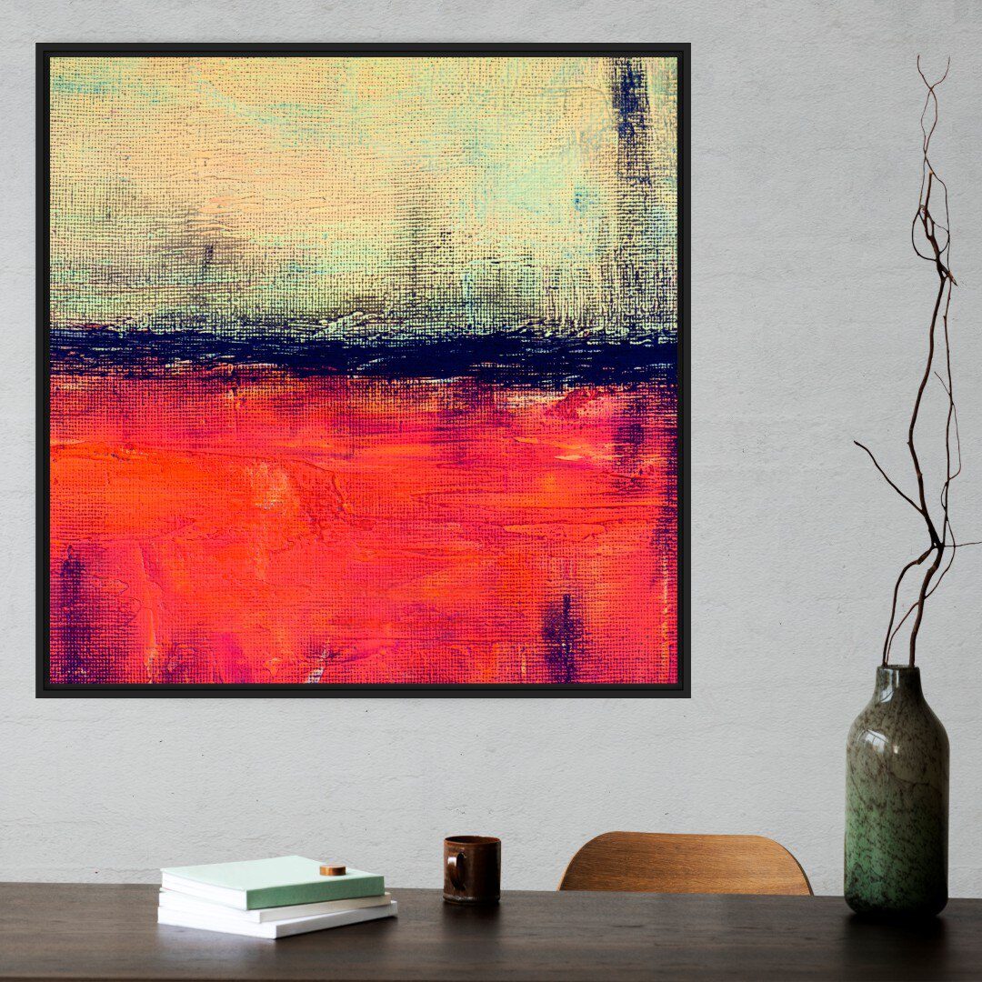 Quadro Abstrato em Tons de Laranja e Furta-cor