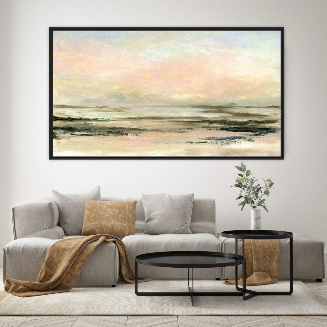 Quadro com Ilustração Abstrata e Tons Neutros