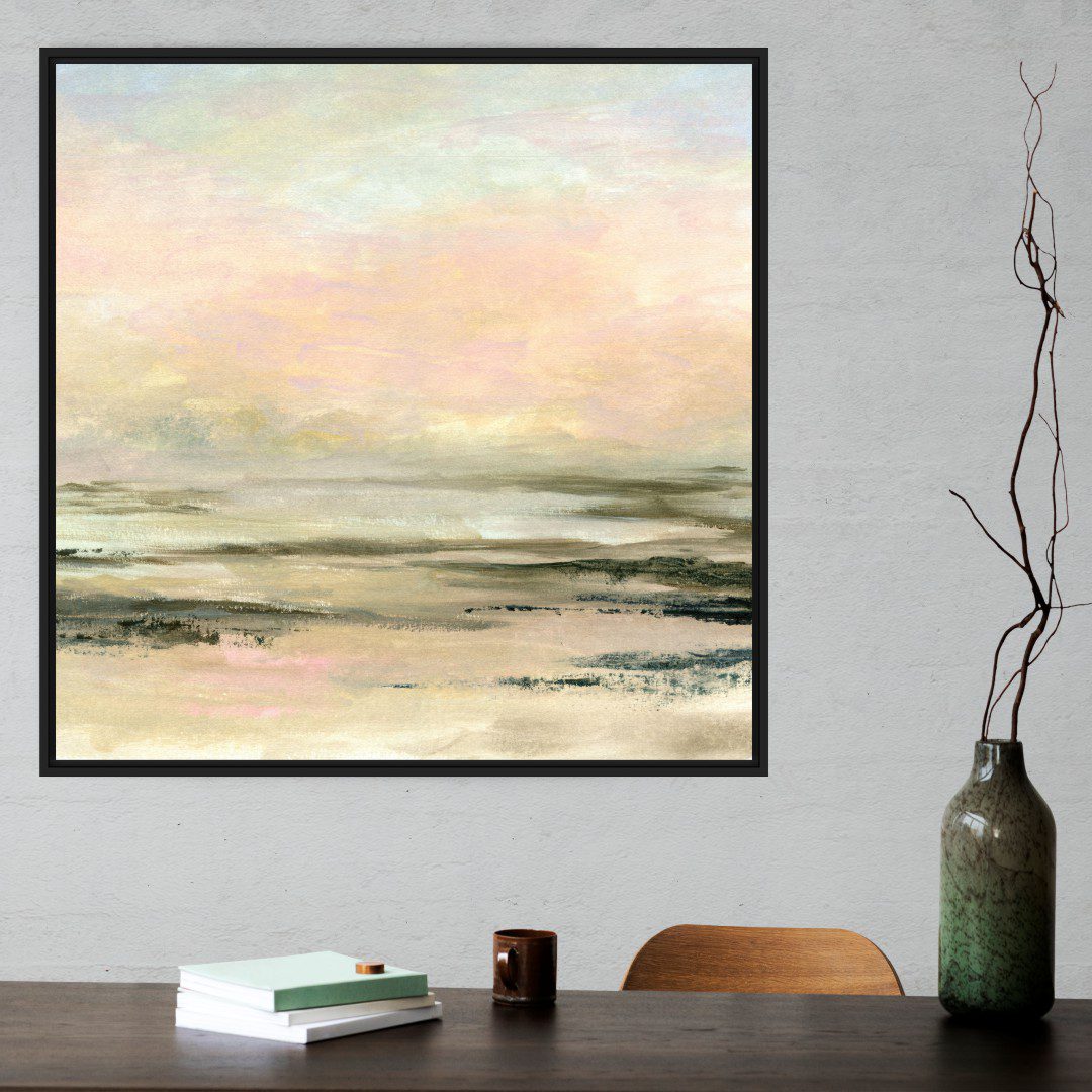 Quadro com Ilustração Abstrata e Tons Neutros