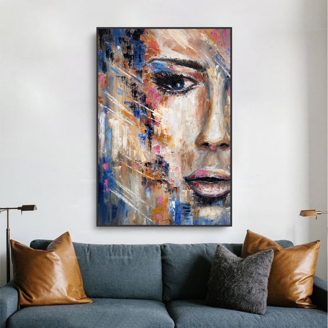 Quadro com Pintura de Rosto Feminino