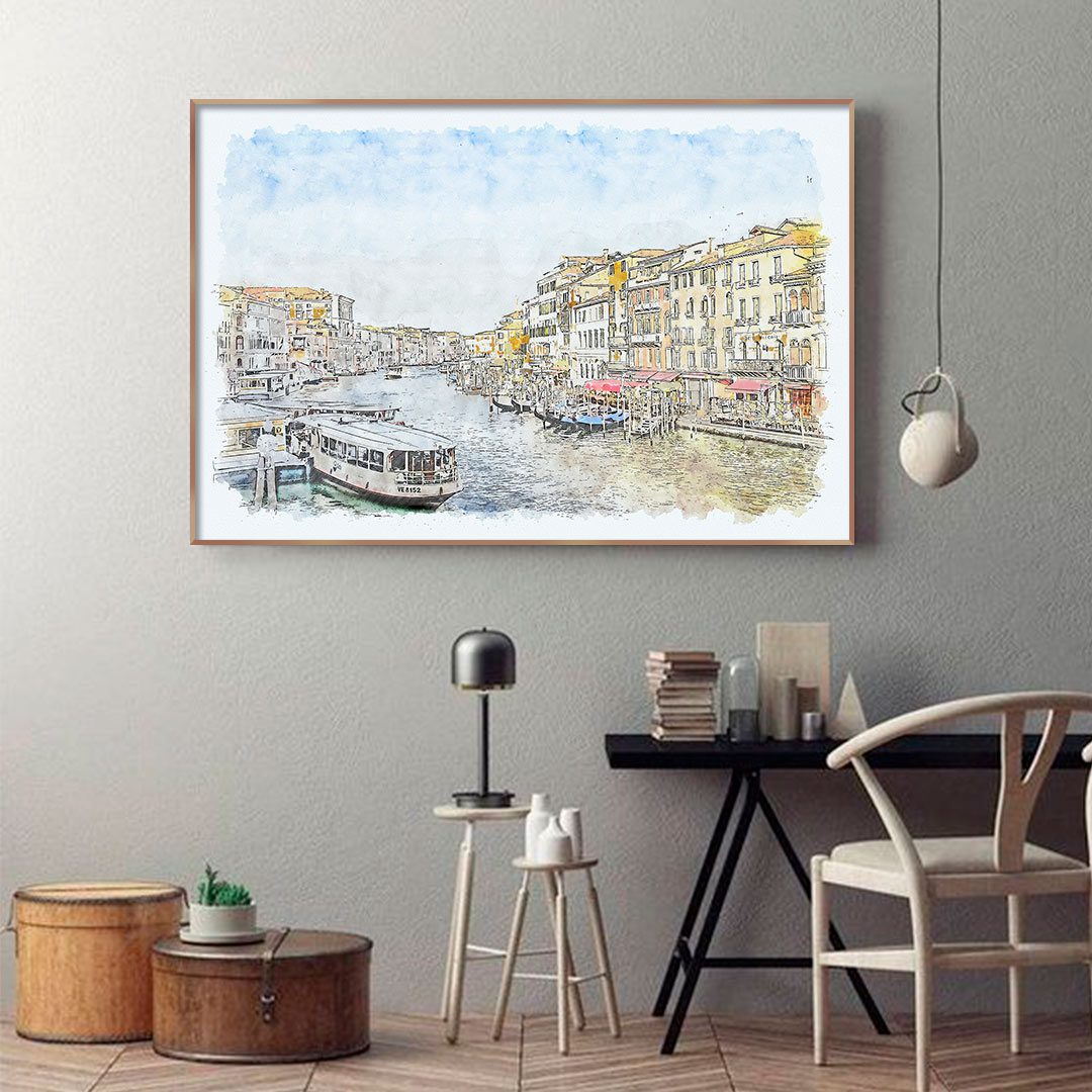 Quadro com Pintura em Aquarela - Veneza/Itália