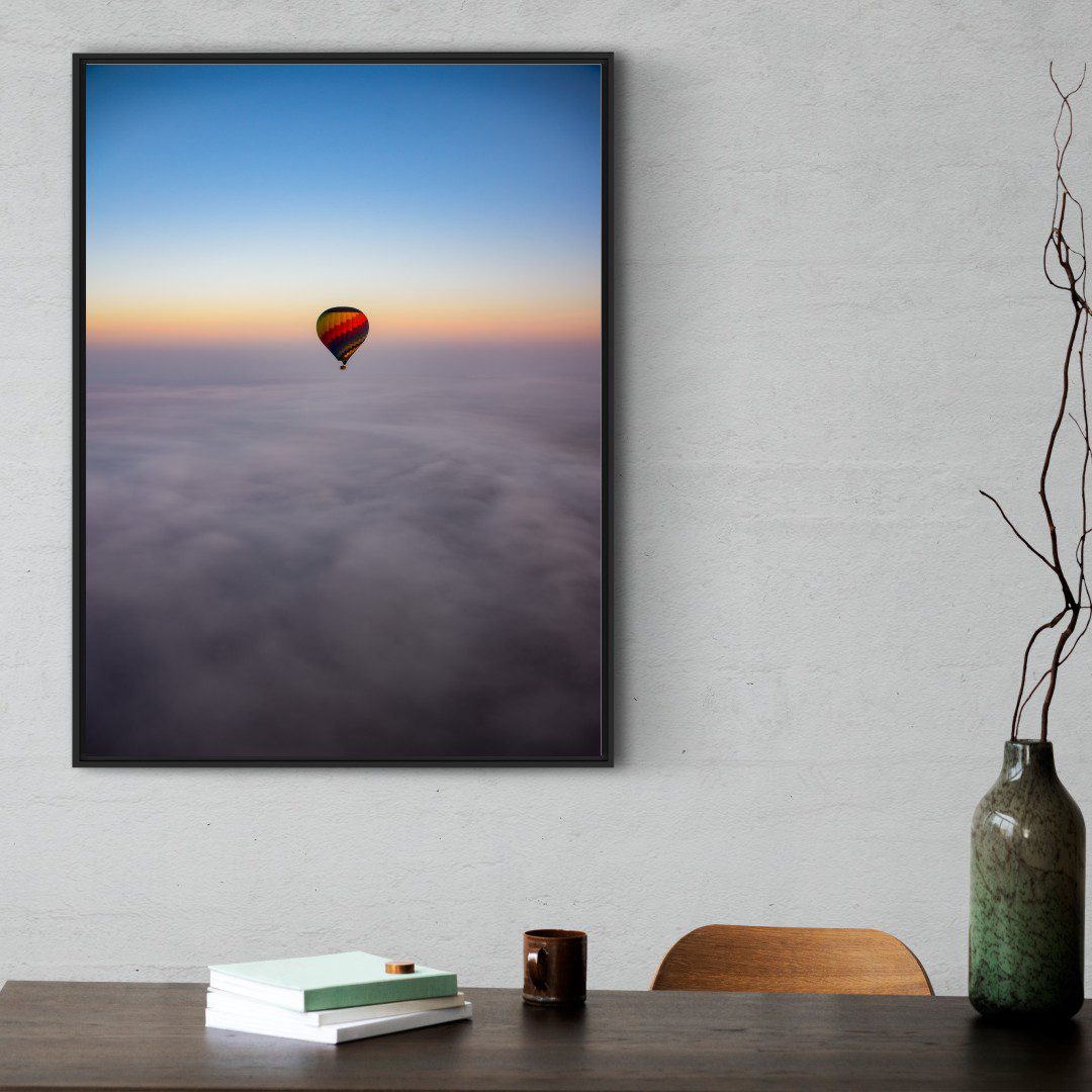 Quadro com Fotografia de Voo de Balão