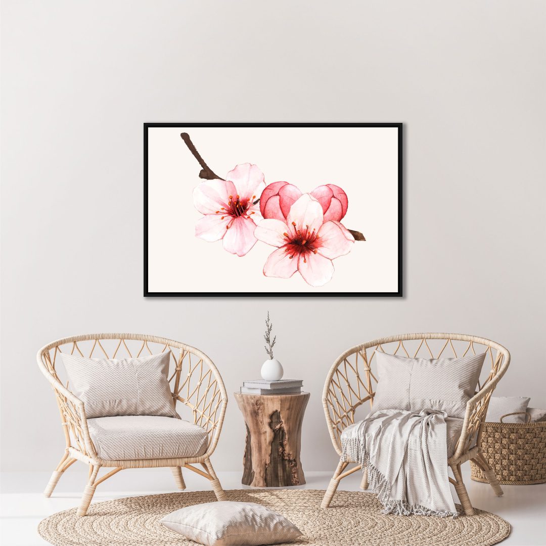 Quadro Decorativo de Flor em Tons de Rosa