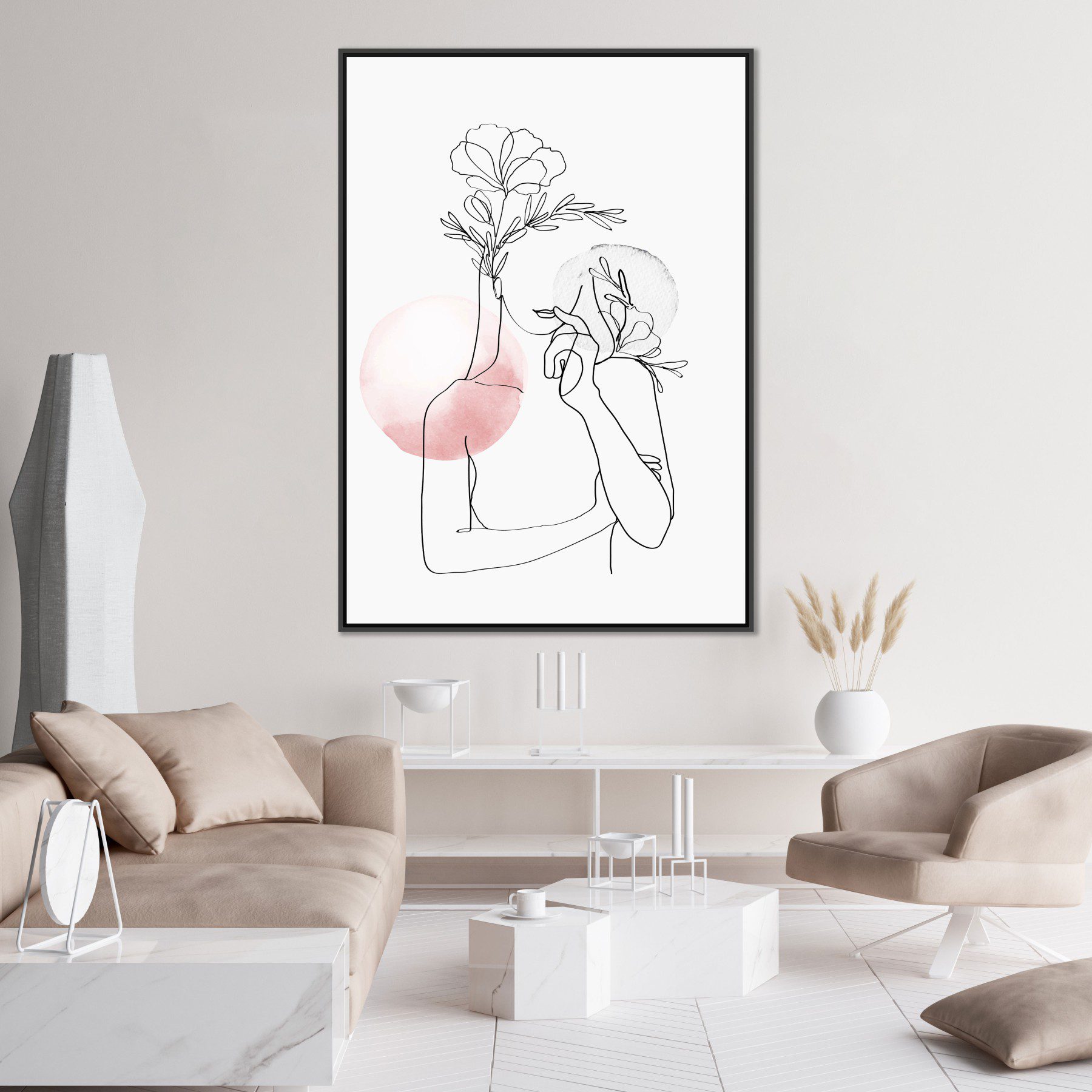 Quadro Com Traços Finos de Mulher