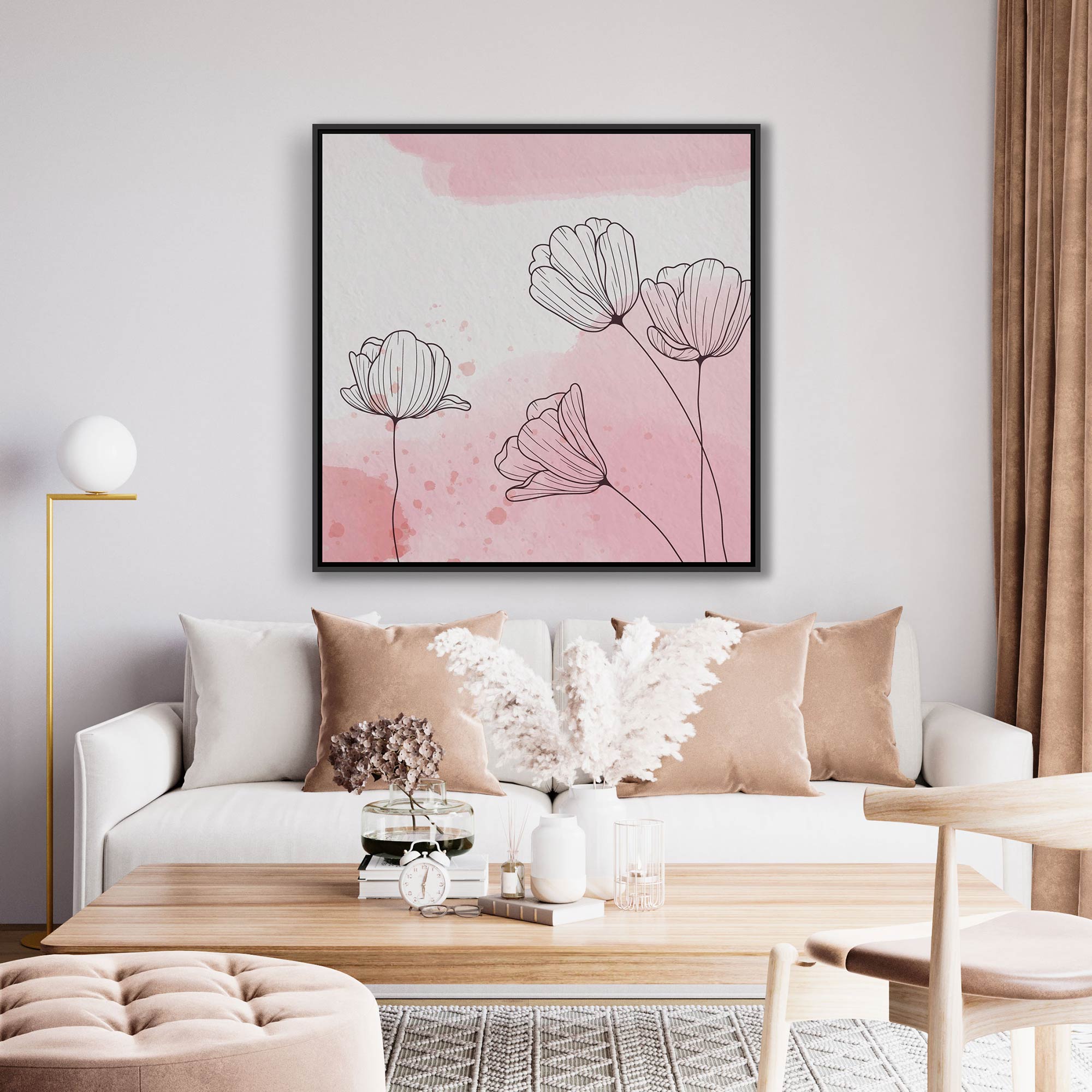 Quadro Decorativo Floral com Pintura em Aquarela