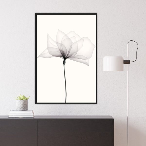 Quadro Decorativo Floral em Preto e Branco