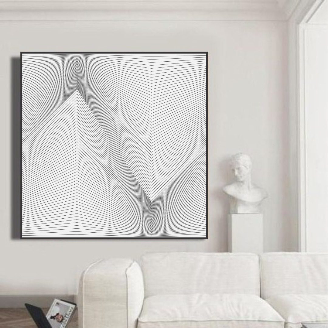 Quadro Decorativo Geométrico com Linhas Retas