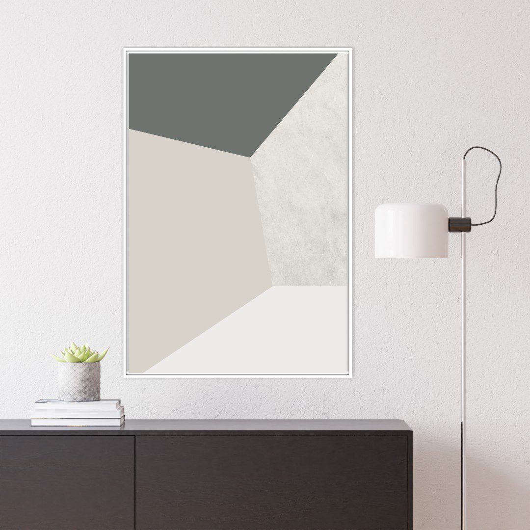 Quadro Decorativo Geométrico em Tons de Cinza