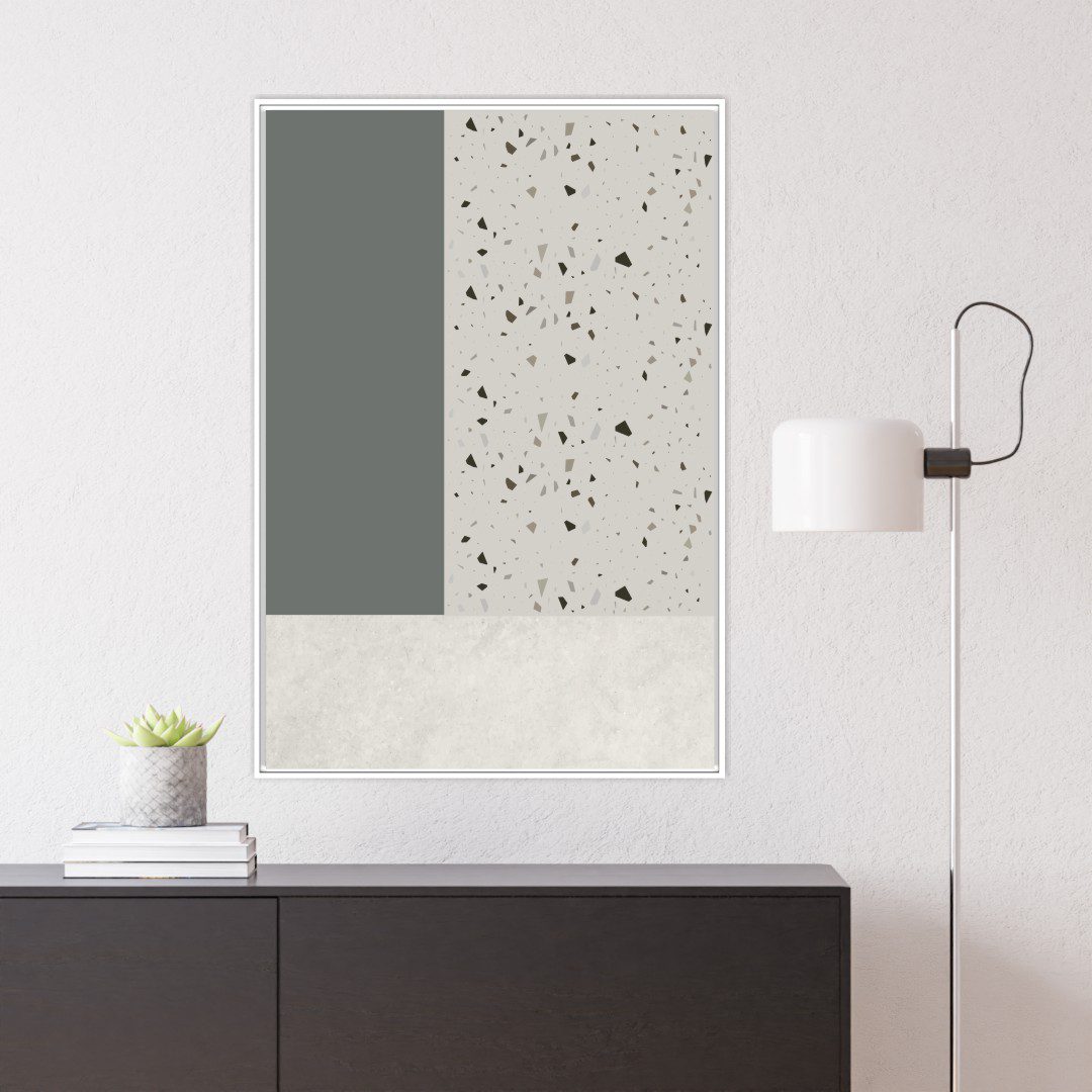 Quadro Decorativo Geométrico em Tons de Cinza