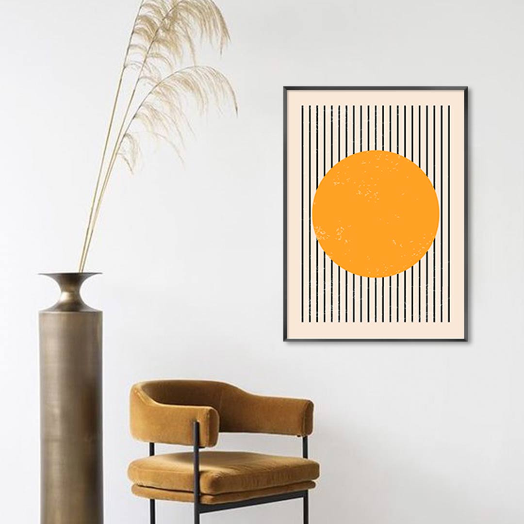 Quadro Decorativo Geométrico Minimalista Amarelo