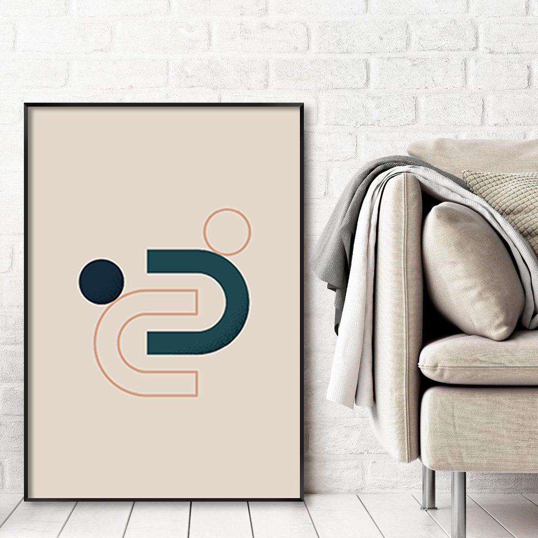 Quadro Decorativo Geométrico Minimalista Verde