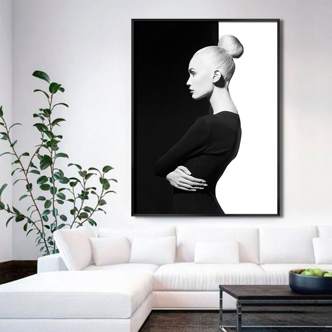 Quadro Decorativo Modelo Preto e Branco