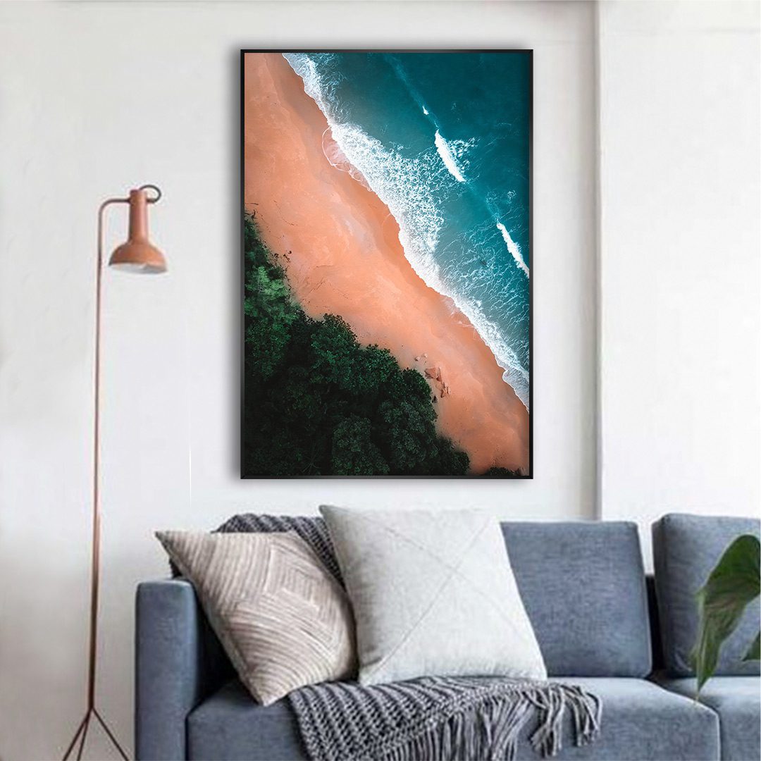 Quadro Decorativo Paisagem com Praia e Mar