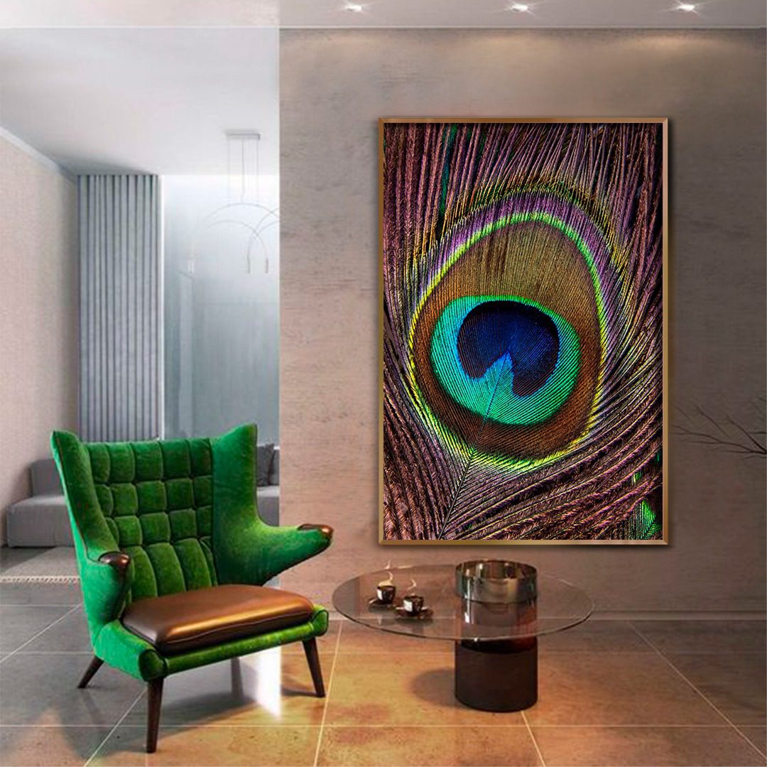 Quadro Decorativo Pena de Pavão