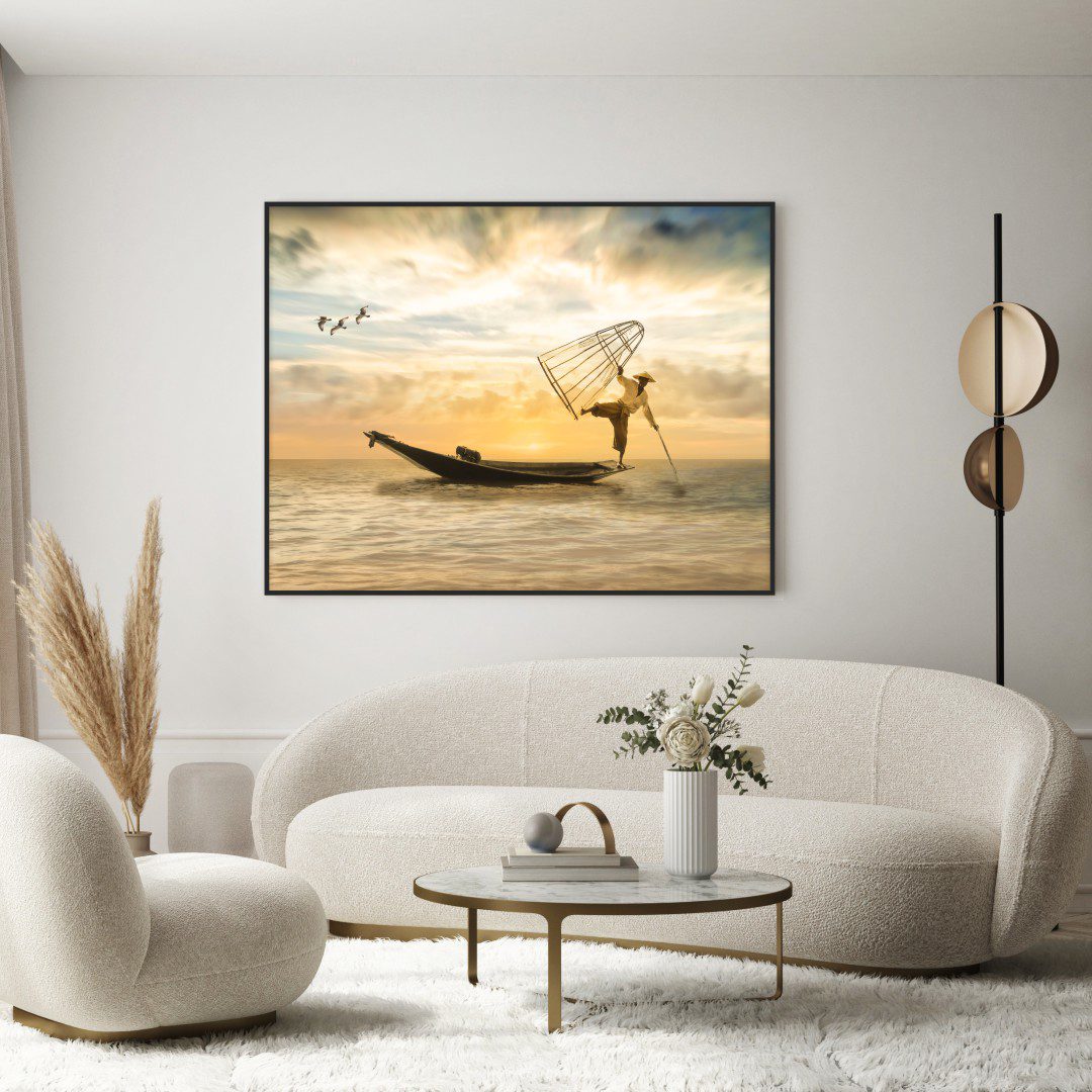 Quadro Decorativo Pescador no Mar
