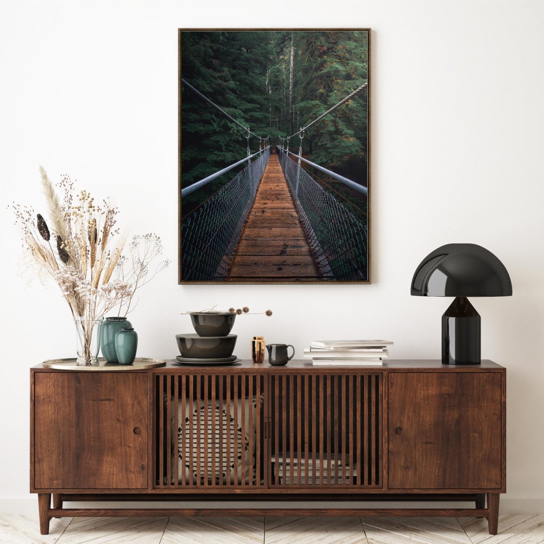 Quadro Decorativo Ponte de Arame na Floresta