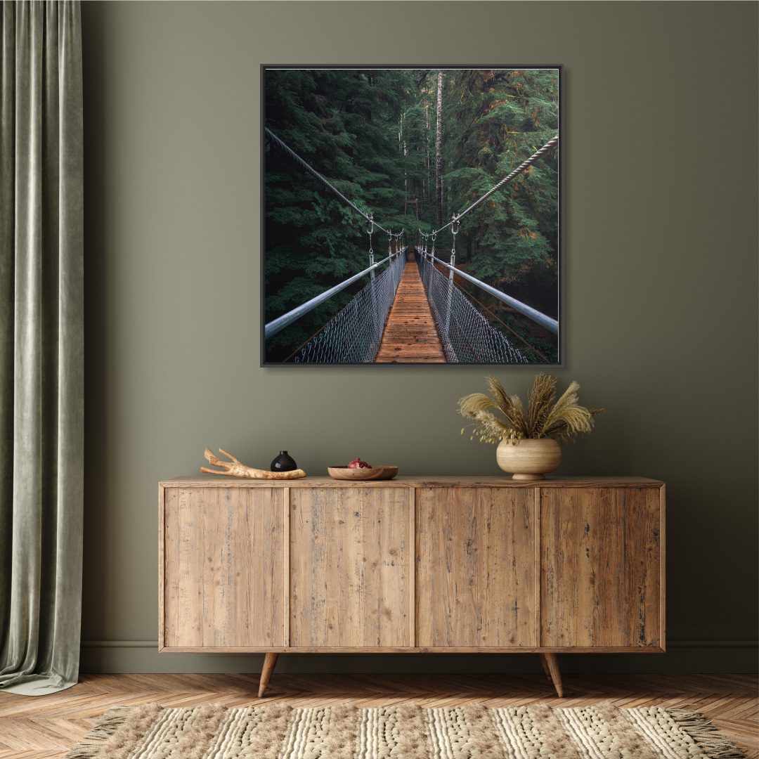 Quadro Decorativo Ponte de Arame na Floresta