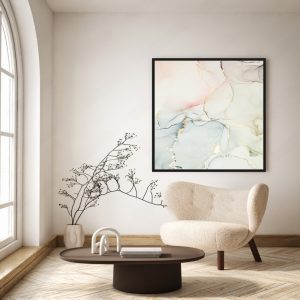 Quadro Mamorizado em Tons Claros
