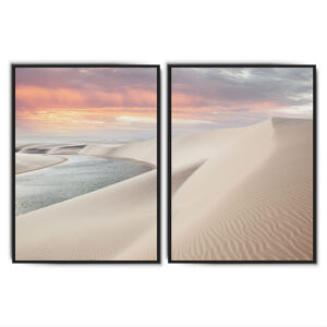 Composição com 2 Quadros com Pôr do Sol nos Lençóis Maranhenses