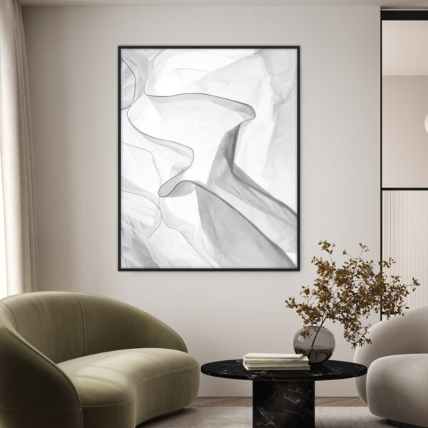 Quadro Abstrato em Tons de Cinza