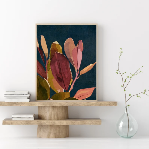 Quadro com Ilustração de Folhas
