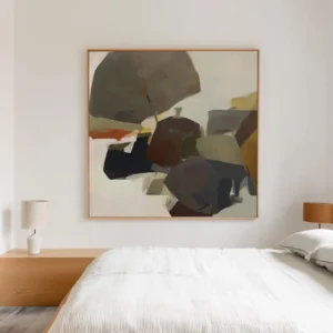 Quadro Decorativo arte Abstrata Moderna em tons terrosos e melancólicos