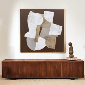 Quadro Decorativo Arte Abstrata Neutra - Arte Minimalista Moderna