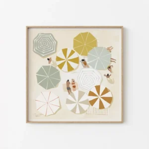 Quadro Contemporâneo Praia em Tons Neutros