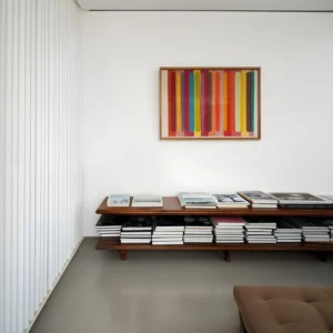 Quadro Abstrato listrado colorido - Arte geométrica moderna