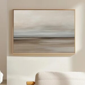 Quadro Decorativo Contemporâneo Horizonte Infinito em Tons Neutros