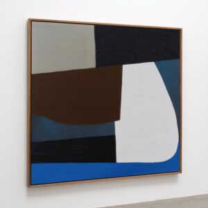 Quadro Decorativo Arte Contemporânea Abstrata em de azul e marrom.