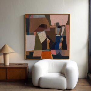 Quadro Decorativo Arte Contemporânea Abstrata em Tons Terrosos