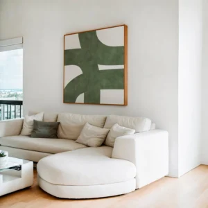 Obra Abstrata Verde Essencial
